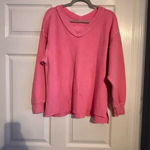 Aerie Pink V-Neck Sweater